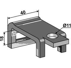 Brida de fijación para diente 18 mm adaptable - BlackSteel©