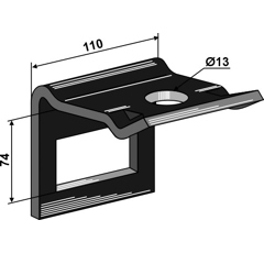 Bride de fixation dent 74 - 100 mm adaptable BlackSteel©