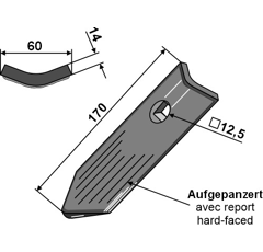 Soc à carrelet pour cultivateur LEMKEN 3371690 adaptable - Blacksteel©