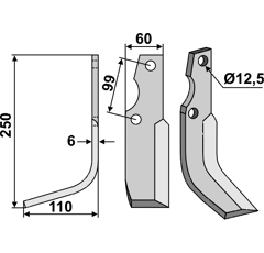 Fräsmesser Links 250 x 60 Goldoni Nachbau