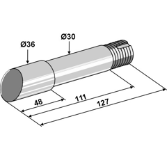 Piton pour palier M25 x 1,5 mm adaptable - BlackSteel©