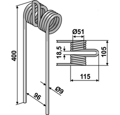 Peigne 400 mm pour semoir VOGEL & NOOT SP629005 adaptable - Blacksteel©
