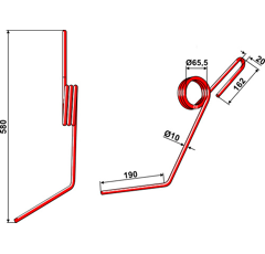 Griffe Ø10mm pour semoir LEMKEN 3537055 adaptable 