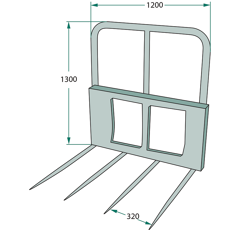 Fourche à balles frontal 4 dents pour chargeur 77875502 adaptable