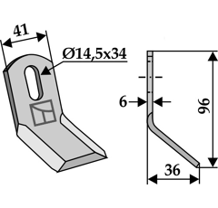 Couteau Y pour broyeur CARROY ET GIRAUDON 16039 adaptable - Blacksteel©