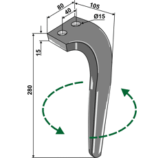 Kreiseleggenzinken - linksSchraube: 960/14x1.5x50 12.9  RH61L RH  Rabe