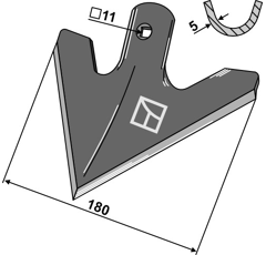Cœur 180 x 5 mm pour bineuse LEMKEN 3375486 adaptable - BlackSteel©