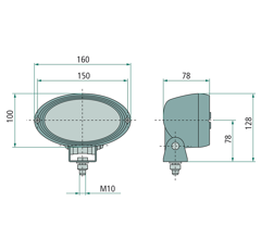 Phare de travail H3 avec 2 ampoules pour MASSEY FERGUSON 3786666M91 - HELLA