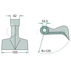 Marteau pour broyeur FERRI 0901048 adaptable 