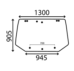 Heckscheibe oben 1300 mm für Traktor NEW HOLLAND 82000316 Nachbau