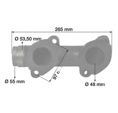Codo de escape trasero tractor NEW HOLLAND 87802729 adaptable