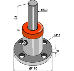 Cojinete de disco 110 x 8 mm para cultivador adaptable