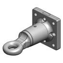 Ringzugöse, Ø 50 mm  145x145 mm, 8-Loch,Hitchring, drehbar, Schwarz     