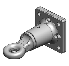 Ringzugöse, Ø 50 mm  145x145 mm, 8-Loch,Hitchring, drehbar, Schwarz     