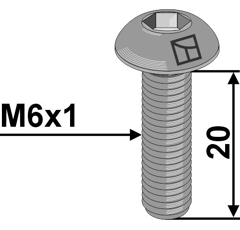 Flachrundschraube M6x1x20 mit Innensechskant