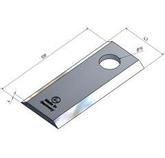 KM-Klinge glatt 108x48x4 mm, Loch Ø:19 mm 03104179504N Fortschritt Nachbau 