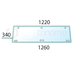Vitre arrière pour tracteur RENAULT/CLAAS 7700017669 adaptable