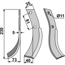Fräsmesser Links 230 x 35 Honda Nachbau
