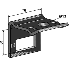 Halter für Zinken 40x12 mit Verstärkungsfeder 40x10 - 40x40
