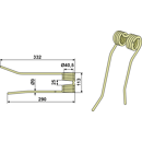 Dent droite de fenaison PZ190 adaptable - BlackSteel©