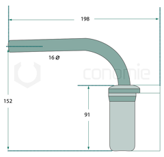 Bras de rétroviseur reversible 198x152 mm pour machine agricole adaptable