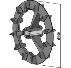 Roue crosskill Ø 400 mm pour rouleau émotteur LEMKEN 4239010 adaptable - BlackSteel©