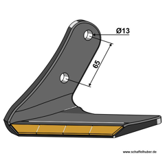 Flügelschar, Hartmetall beschichtet - links 101EXT1060 Amazone, BBG Nachbau