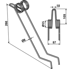 Griffe Ø8mm pour semoir SULKY 980011 adaptable - Blacksteel©