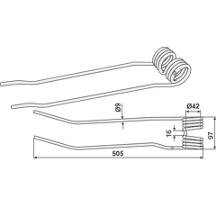 Dent de fenaison pour andaineur PÖTTINGER 436.141 adaptable - BlackSteel©