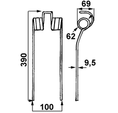 Dent pour faneuse GALFRE GTS280NM origine