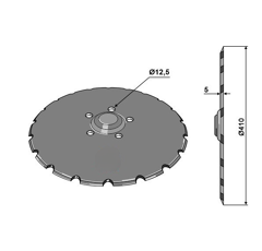 Disque crénelé Ø410x5 mm pour semoir VÄDERSTAD 451371 adaptable 