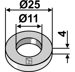 Scheibe 25x4x11 für Häcksler HUMUS – Nachbau  