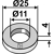 Scheibe 25x4x11 für Häcksler HUMUS – Nachbau  