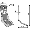 Fléau 136 x 45 x 56 x 8 mm pour broyeur MASCHIO T21004040R adaptable