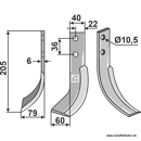 Fräsmesser Links 205 x 40 VMC Nachbau