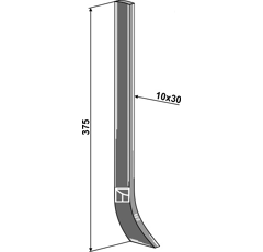 Dent 375 x 30 mm pour herse adaptable - BlackSteel©