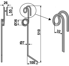 Peigne 510 mm pour semoir GREGOIRE ET BESSON M302026 adaptable - Blacksteel©
