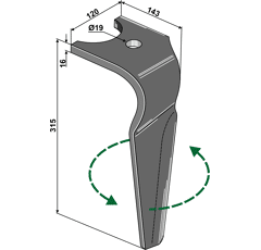 Kreiseleggenzinken - links RH135L Kuhn Nachbau