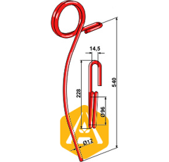 Griffe de herse de recouvrement 700 mm VÄDERSTAD 427497 - BlackSteel©