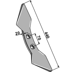 Soc double cœur 440 mm pour cultivateur adaptable