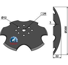 Disque crénelé CLEMENS CW650.015800 adaptable - BlackSteel©