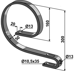 Oberfeder 32 x 12 mm für Hackgerät 33720005 Nachbau
