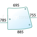 Vitre de coin gauche de machine agricole JOHN DEERE R201574 adaptable