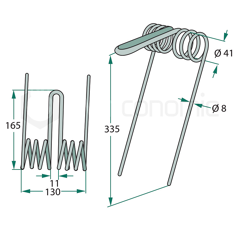 Griffe Ø8mm pour semoir AMAZONE 215719 adaptable 