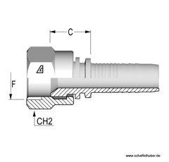 Pressnippel 1/16"-12UNF MultiSpiral1 DN19MS1116JICIG Alfagomma