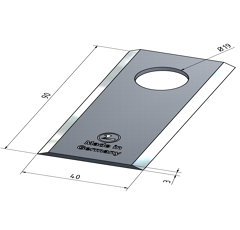 KM-Klinge glatt 90x40x3 mm, LochØ: 19 mm VF06561543N Fahr - Kverneland Nachbau 