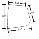 Vitre latérale gauche pour chargeur télescopique MERLO 049498 adaptable