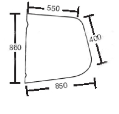 Vitre latérale gauche pour chargeur télescopique MERLO 049498 adaptable