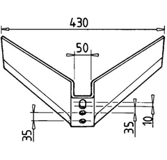 Universal Monoblock-Flügelschar 430 mm Nachbau