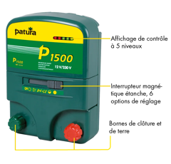 Electrificateur P1500 multifonctions 230V + 12V | PATURA